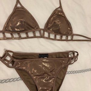 Kendall & Kylie Gold Shimmery Bikini